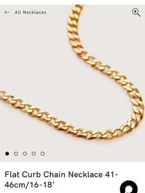 Monica Vinader Gold Flat Curb Chain Necklace
